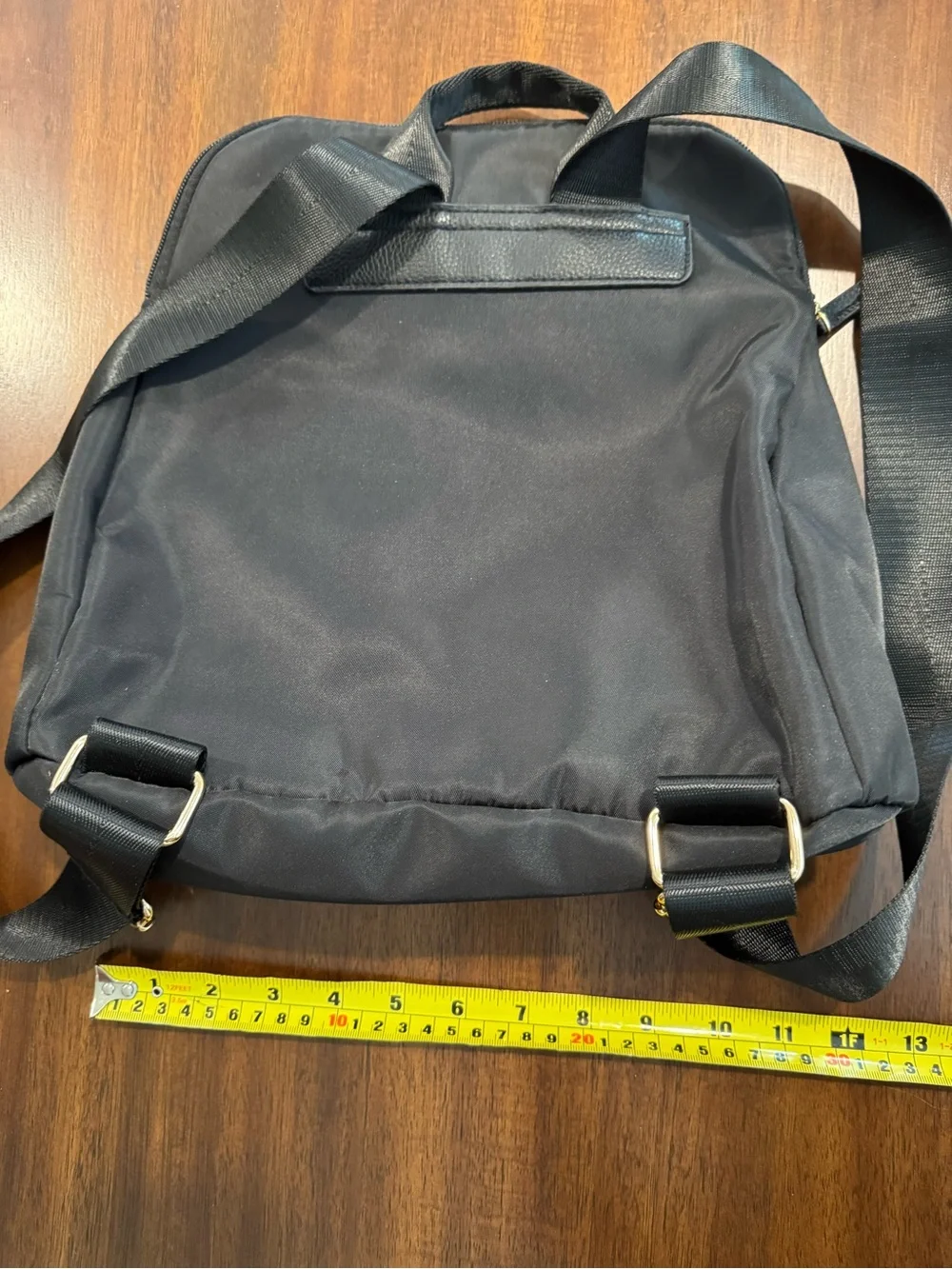 Swarovski Black Nylon Mini Backpack Gold Swan Logo Braided Zipper Pull NWOT